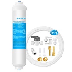 HAOCHEN Inline Water Filter for Ice Maker and Refrigerator,Include 1/4″ Water Li