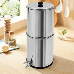 8.5L Gravity-Fed Water Filter Countertop Water Purification System 304 0-32°C