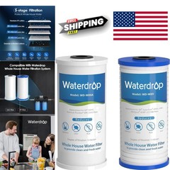 Pack of 2 Whole House Water Filters 10 Inch x 4.5 Inch Granular Activated Carbon