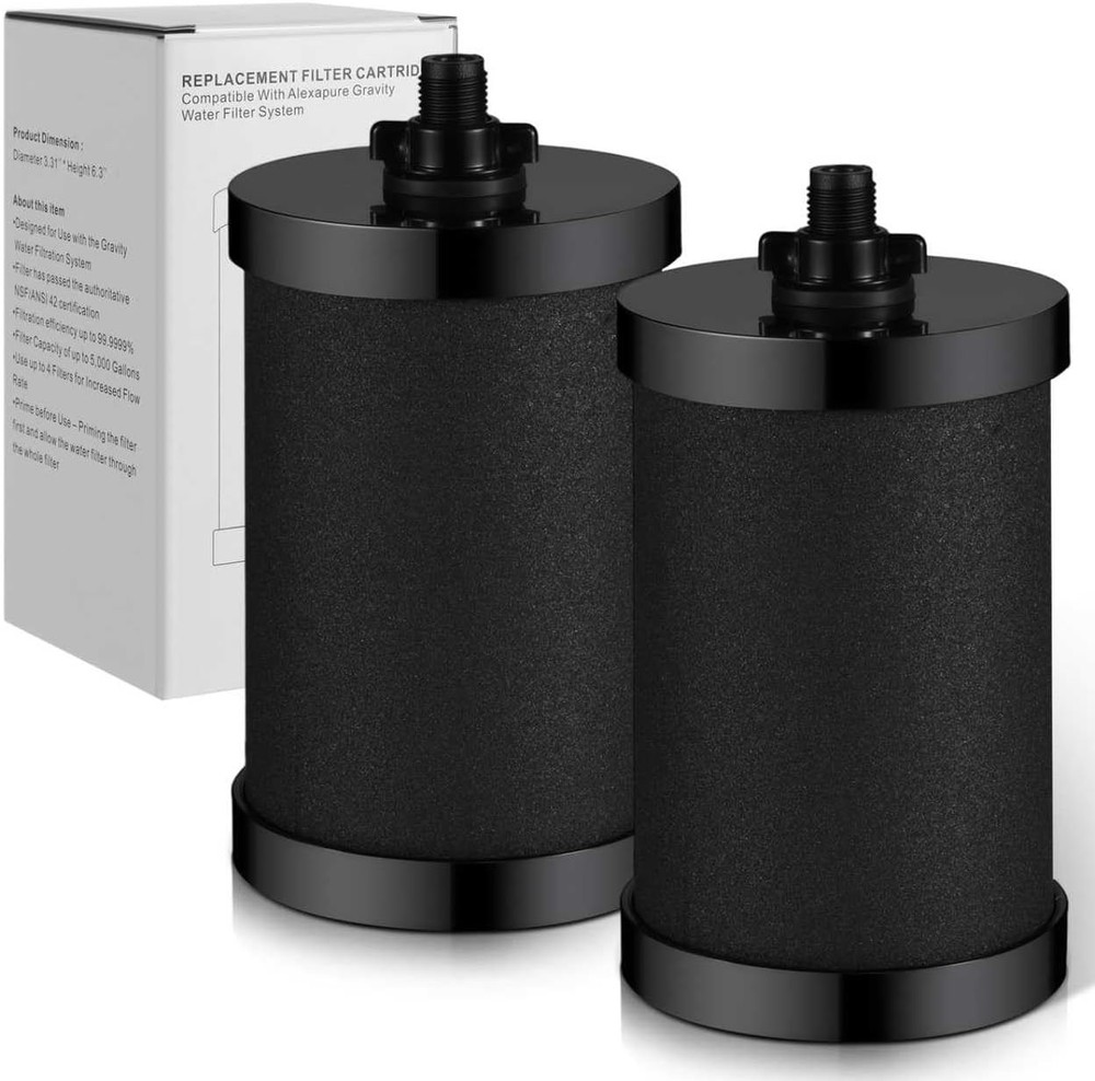 2 Pack Water Filter Replacement 2387 Pro NSF Certified 5000 Gallon Black
