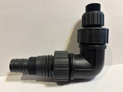 PVC 1.5″ Threaded Elbow, Multi-Adapters for 1″, 3/4″, two sizes barbed fittings