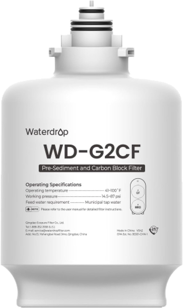 Waterdrop WD-G2CF Filter Replacement for WD-G2 Reverse Osmosis System