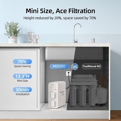 8-Stage Reverse Osmosis Water Filtration System,400 GPD, Tankless,w/Water Filter