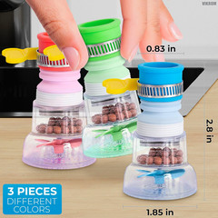 3 Pcs Faucet Filter Set – Water Faucet Extenders 360 Rotating, Adjustable Water