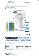 AquaTru Carafe ALKALINE Smart WIFI Countertop RO Water Purifier 4-Stage NEW