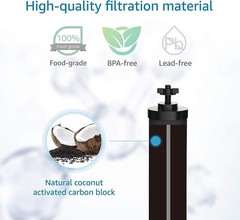 2PCS Water Filter Replacement for Berkey BB9-2 Water Filter Black