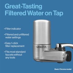 BRITA Elite Chrome Faucet Mount Filtration System Water Purification