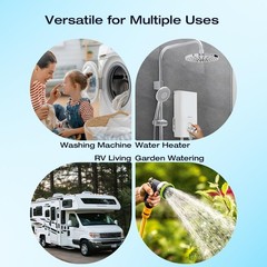 Inline Sediment Anti-Scale Filter Reusable 3/4″ GHT Water Hose Filter for Washin
