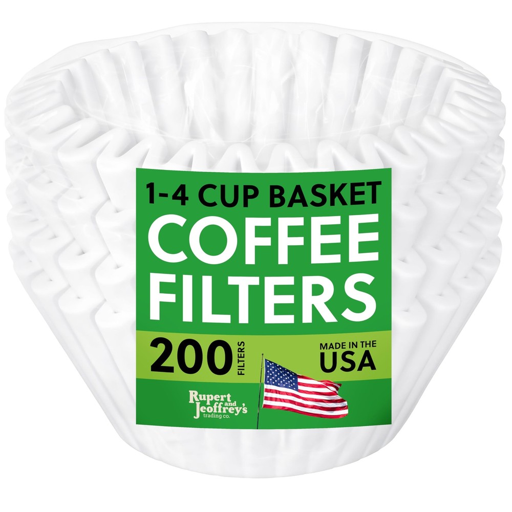 4 Cup Basket Coffee Filters (200, White) White
