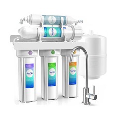 5 Stage Undersink Reverse Osmosis Water Filter System 100 GPD Membrane Filter