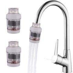 2 Pack Faucet Mount Water Filter Activated Carbon White Removes Chlorine