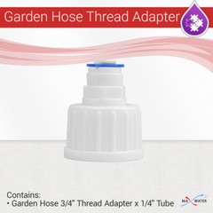 Garden Hose 3/4″ Thread Adapter x 1/4″ Tube, Reverse Osmosis Laundry connector