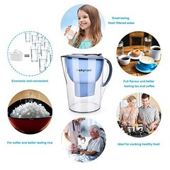 Hskyhan Alkaline Water Filter Pitcher 3.5L 7-Stage pH 8-10 BPA Free W/2 Filters