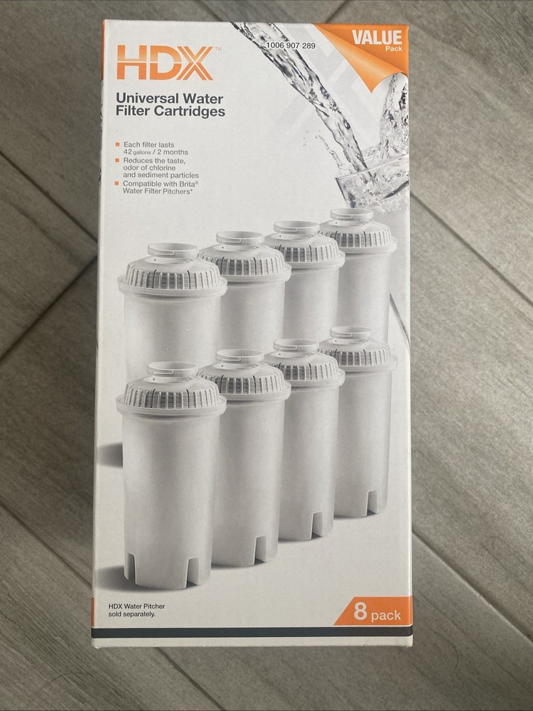 HDX Water Pitcher Replacement Water Filter Cartridges BPA Free 8-Pack