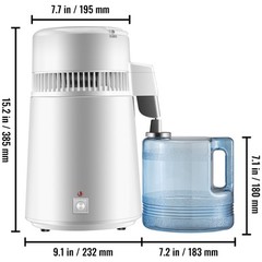 Newest 4L Dental Medical Pure Water Distiller All Stainless Steel Internal