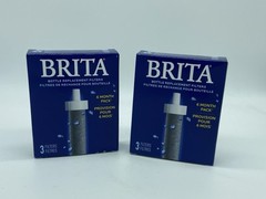 BRITA Bottle Replacement Filters 6 Filters 1 Year Pack BRAND NEW (2 PACKS OF 3)