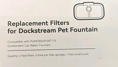4 Pack Replacement Filters for 2.5L/84oz Dockstream Cat Fountain PLWF005/PLWF115
