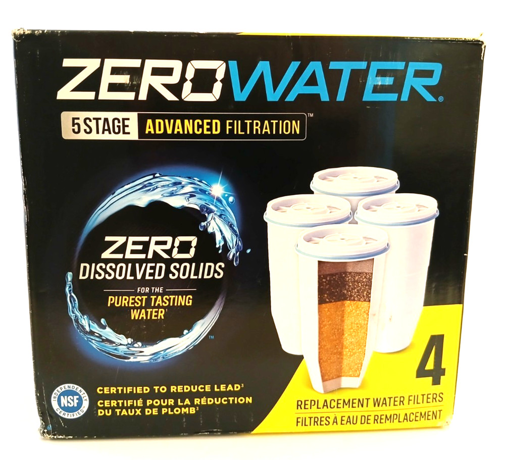Zero Water 5 Stage Advanced Filtration 4 Pack Replacement Water Filters ZR-006