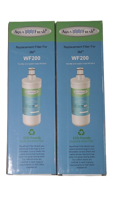 Aqua Fresh WF200 Certified Under Sink Water Filter Fits Filtrete 3US-AF01 2 Pack
