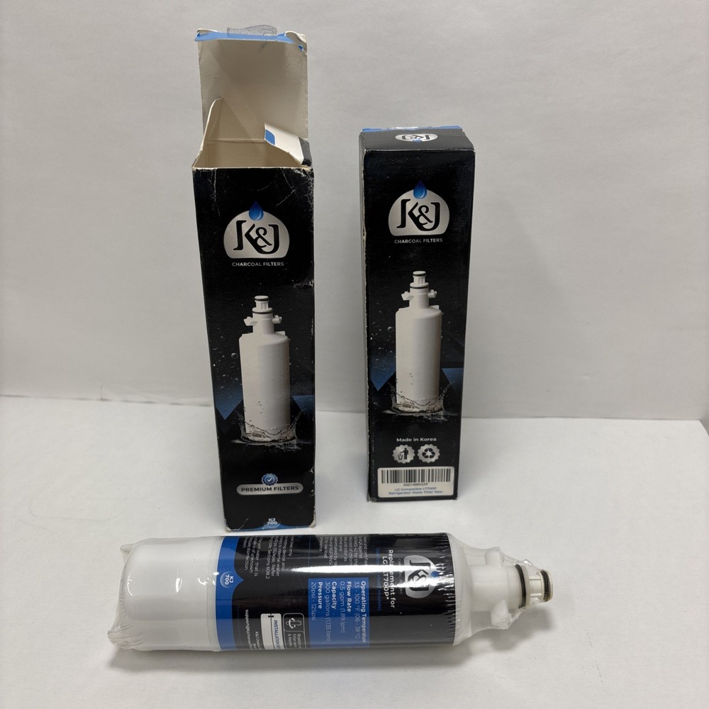 K&J Charcoal Filters LG LT700P Compatible Refrigerator Water Filters 2 Pack