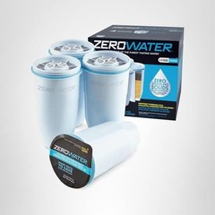 ZeroWater Official Replacement Filter – 5-Stage 0 TDS Water 4-Pack, White