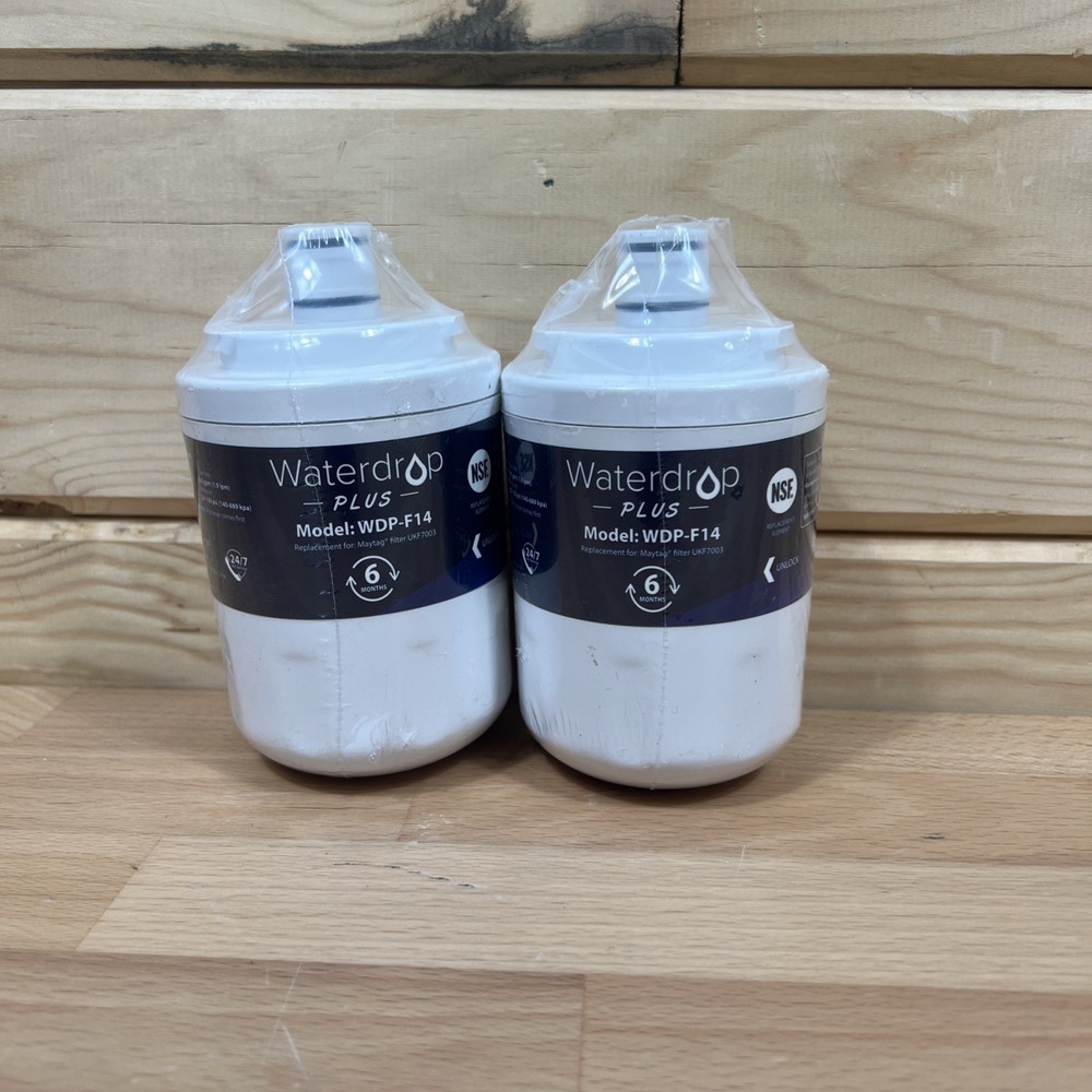 Two (2) Waterdrop Plus WDP-F14 Water Filter New Pack of 2 (Replaces UKF7003)