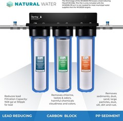 iSpring WGB32B-PB 3-Stage Whole House Filter, 99% Lead Removal, w/ Filter Pack