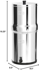 Big Gravity-Fed Stainless Steel Countertop Water Filter System 2.25 Gallon with