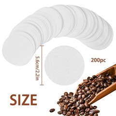 CEYAZYE 200 PCS Round Coffee Filter Paper, 56 mm Disposable 56mm, White