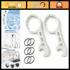 Water Filter Wrench Set – 2 Packs with 6 Durable O-Rings for Easy Installation &