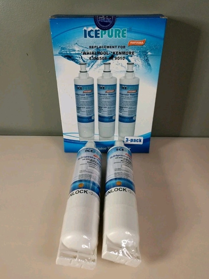 (2) IcePure RWF0500A Refrigerator Water Filter replacement for 4396508 EDR5RXD1