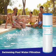 50 Micron 10″x2.5″ Pleated Sediment Water Filter Washable Replacement 1-50 Pack