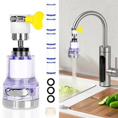 🆕 360° Rotating Fauct Filters Kitchen Bathroom 3 Water Outlet Modes Hard Water