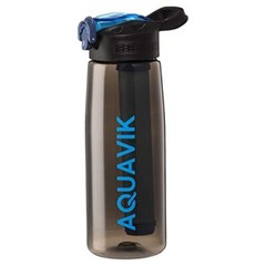 AquaVik Portable Water Filter 22oz Bottle for Outdoor, Camping, and Hiking