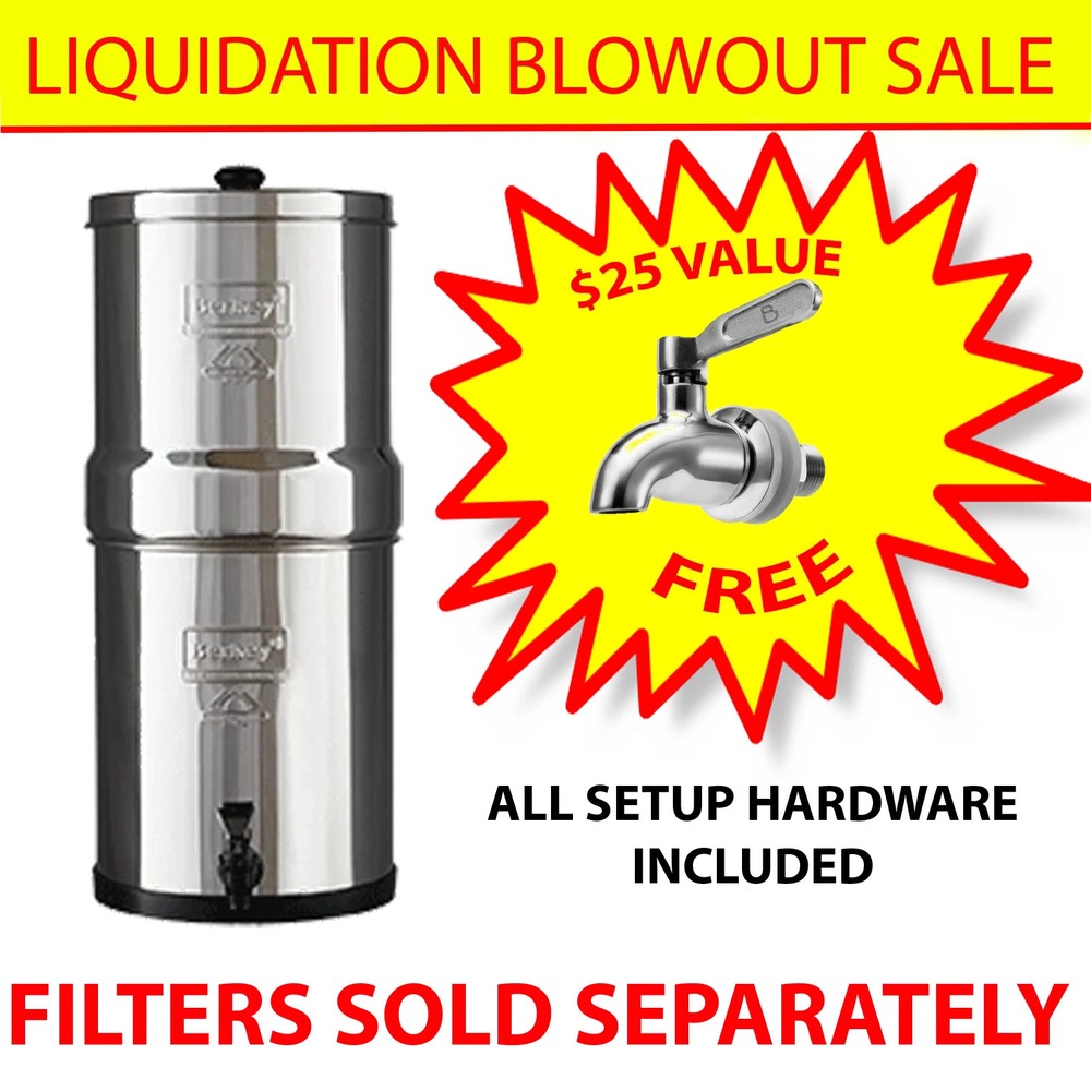 Berkey Water Filter 304 Stainless Steel Replacement Housing with Metal Spigot