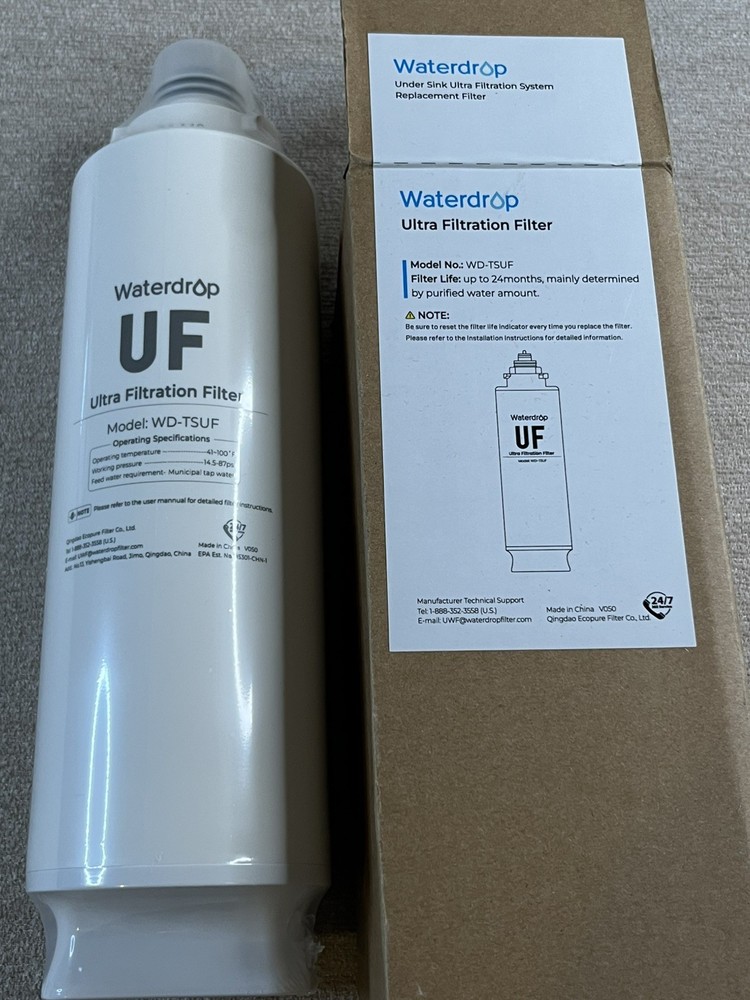 Waterdrop TSUF Ultra-Filtration under Sink Water Filter, Replacement 24 Months