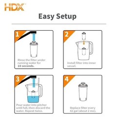 NEW HDX Water Pitcher Universal Replacment Water Filter Cartridges 8-Pack
