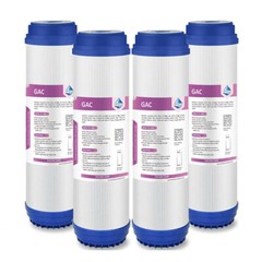 4 Pack Whole House Replacement Water Filter Sediment GAC Coconut 10″ x 2.5″ 5μm