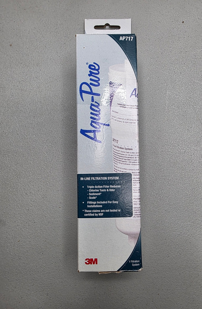 3M Aqua Pure In Line replacement triple action 5 micron water filter model AP717