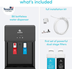 B8BLK Countertop Touchless Bottleless Water Cooler-2 Stage Water Filters and Ins