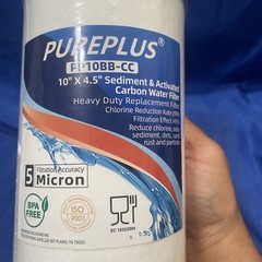 PUREPLUS PP10BB-CC Micron 10×4.5″ Big Blue Sediment & Carbon Water Filters