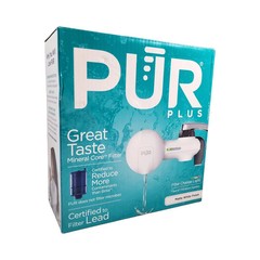 Pur PFM244W Plus Horizontal Faucet Mount Water Filtration System in Matte White