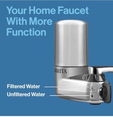 BRITA Elite Chrome Faucet Mount Filtration System Water Purification