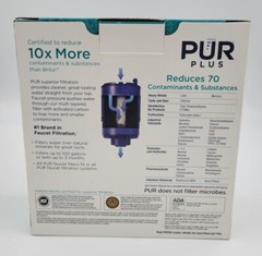 PUR PLUS Chemical & Physical Faucet Mount Water Filtration System Metallic Gray