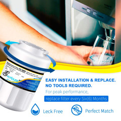 RWF0600A Replacement for GE® MWF® Water Filter, SmartWater® MWFP, GWF, HDX 3PACK