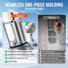 Uimoso 1.5G Gravity-fed Water Filter Countertop System Stainless Steel 2 Filters