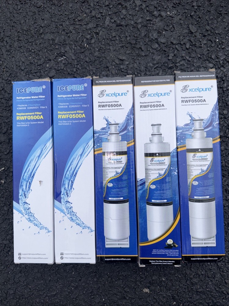 5 Refrigerator Water Filters RWF0500A ICEPURE Excelpure Replacement Lot