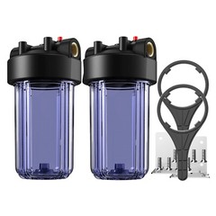 2Pack Clear 10 Inch Whole House Water Filter Housing for Filtration System 1″NPT