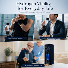 Portable Hydrogen Water Bottle 3000~5000ppb 290ml – SPE PEM Technology 2025 NEW!