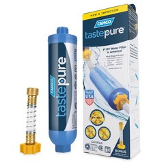 Camco Tastepure RV Water Filter – Advanced 1 & Hose Connector, Blue